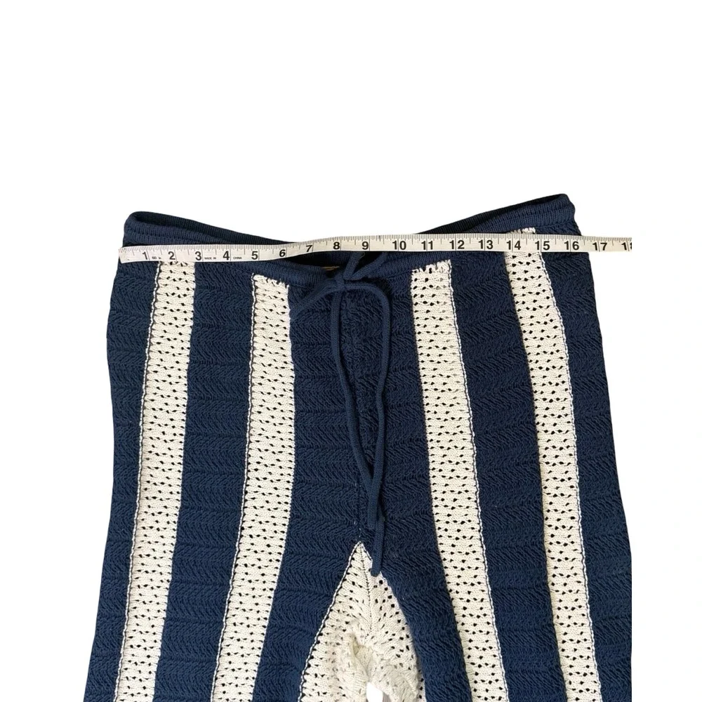 Free People free-est Joan‎ Fauxchet Set XL NWT Blue Cream One Shoulder Knit